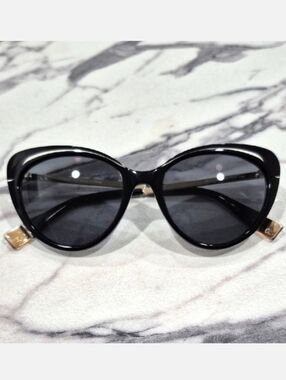 Furla Cat Eye Sunglasses Black & Gold